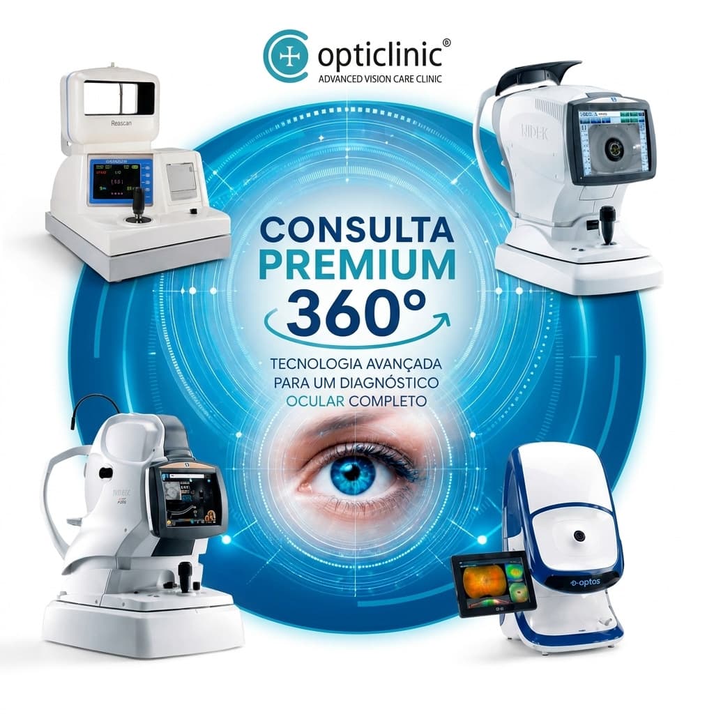 Consulta Premium 360º: tecnologia avançada para um diagnóstico ocular completo, com os equipamentos da OPTICLINIC